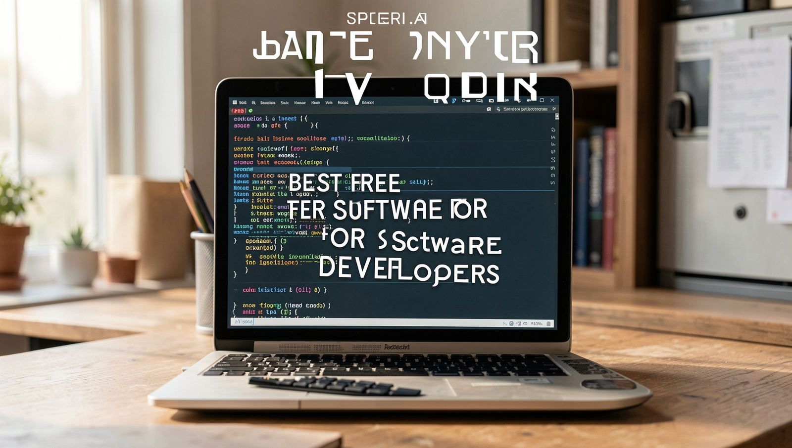 Professional editorial image showcasing software tools for developers in a realistic setting.
