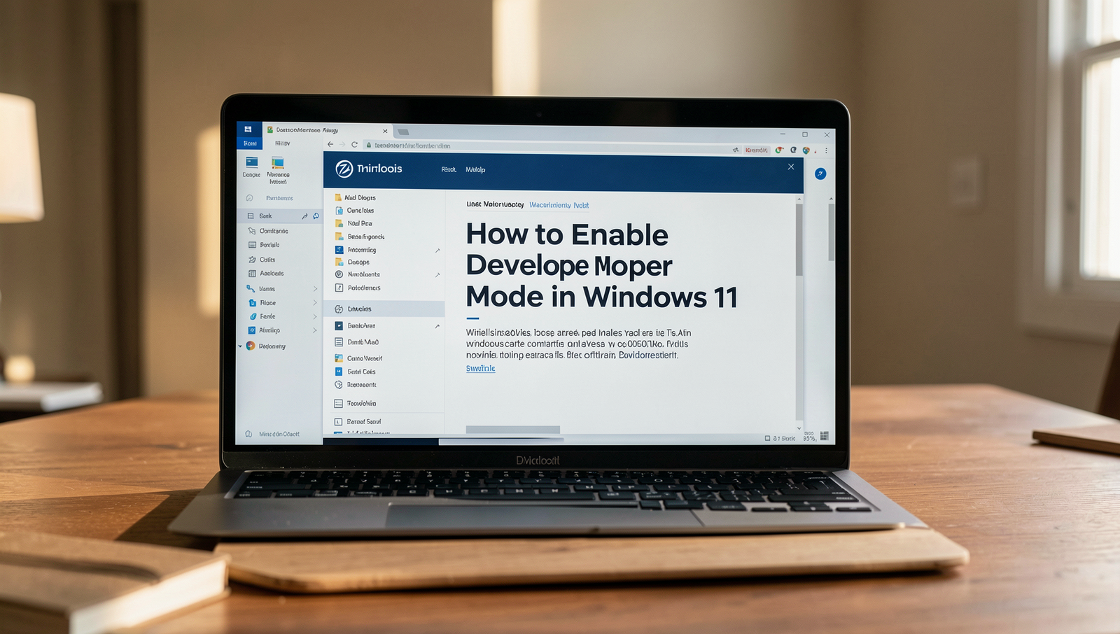 Professional photo of a Windows 11 screen showing Developer Mode settings.